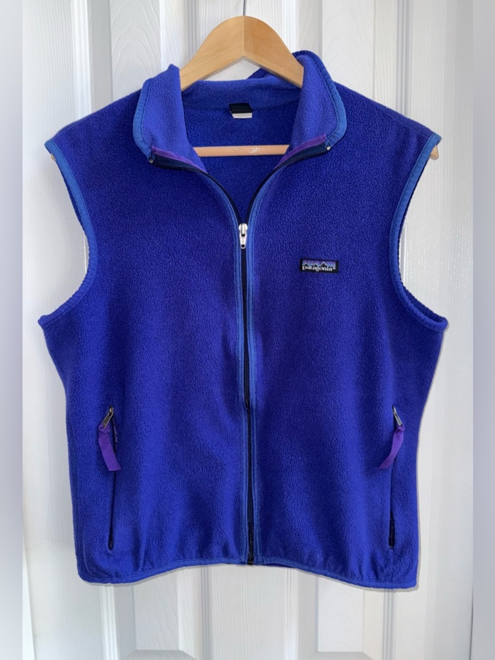 Vintage Patagonia Full Zip Vest M Blue Pockets Gorpcore Walking Casual Everyday